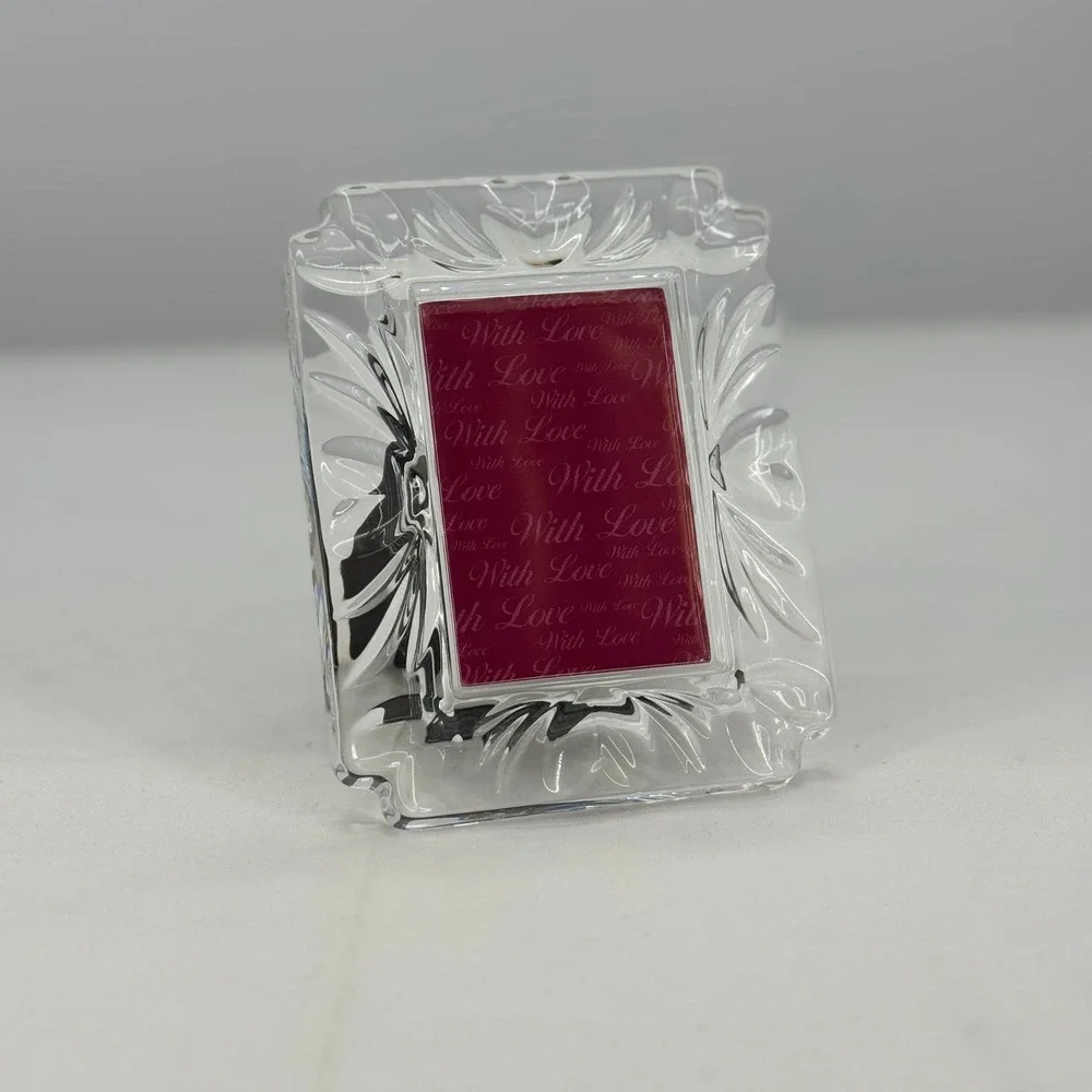 Waterford Crystal Small Picture Frame 2x3 Clear Cut Glass Scalloped Edge